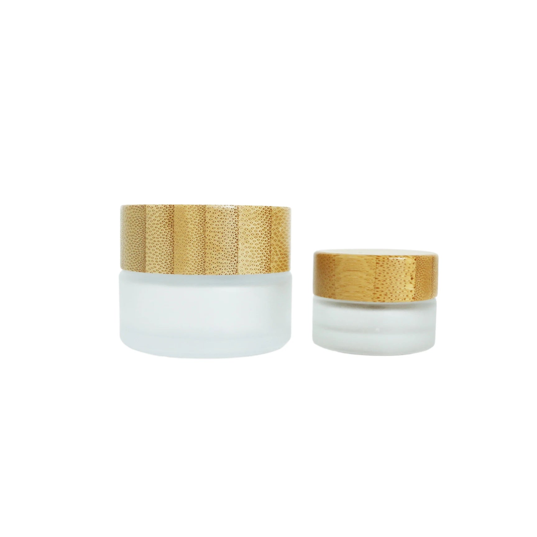 100ml Frosted Empty Cosmetic Glass Jar Bamboo Wooden Lid for Skin Care Products Eye Cream Hair Wax Body Balm Candle Balm Plastic - 图片 5