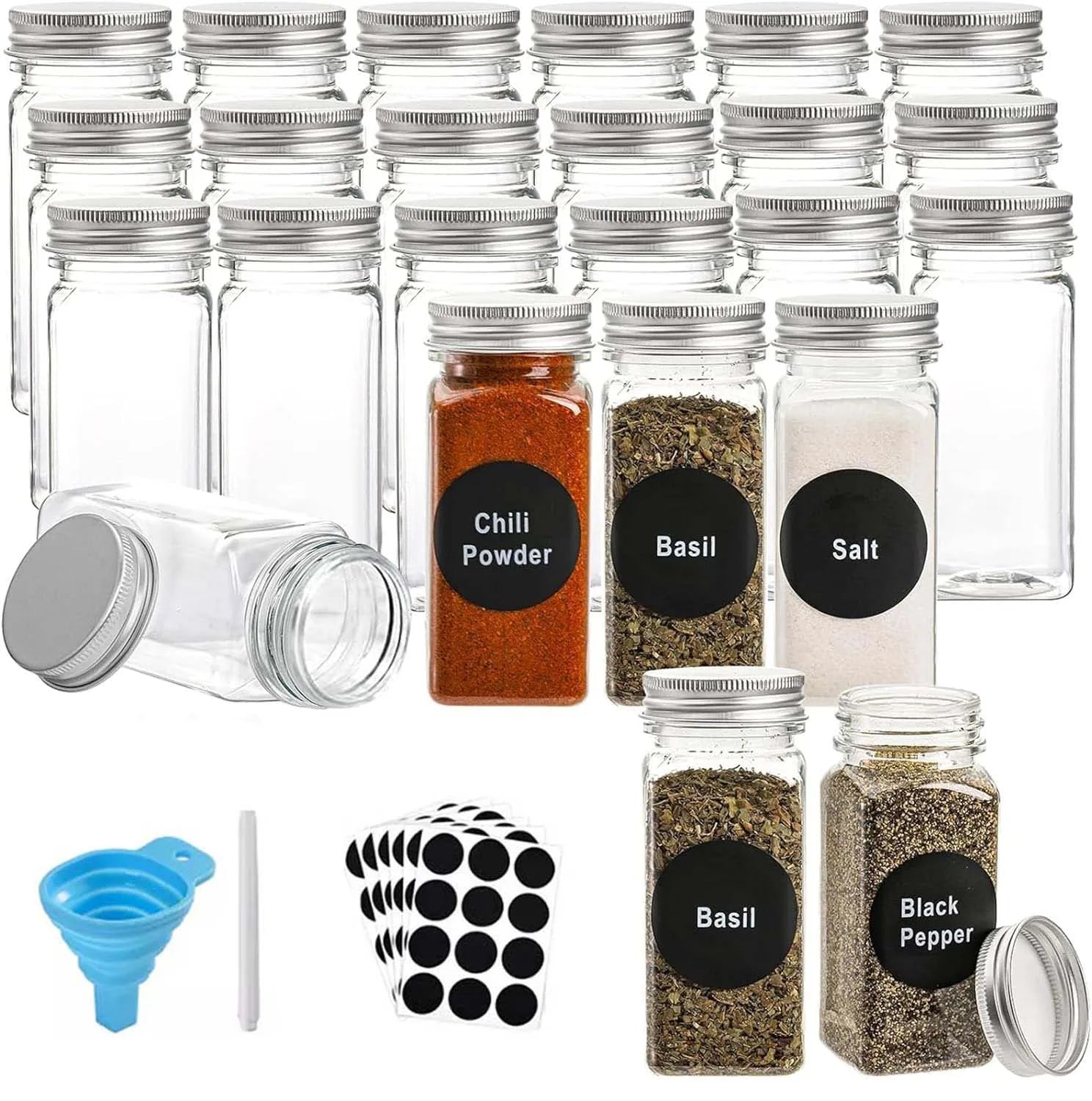 Seansoning Container Glass Aluminum Lid 12pcs 24pcs 4oz Spices Jars With Lids Wholesale - 图片 7