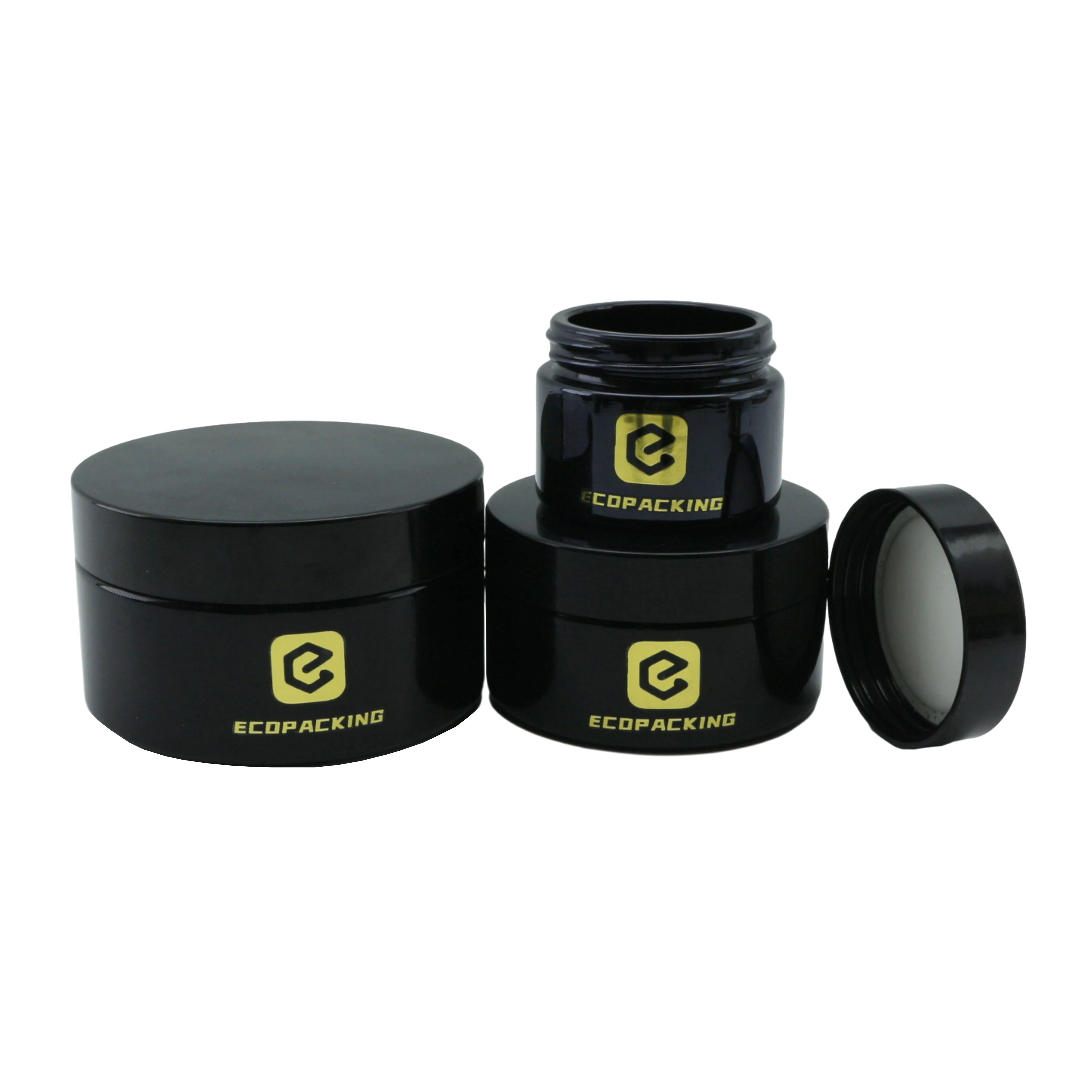 5ml 15ml 30ml 50ml 100ml 200ml 250ml 500ml 1000ml Dark Violet Glass Jar for Lotion Cream C888 - 图片 6