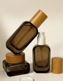Quality Life Skin Care Gradient Orange Lotion Pump Foundation Glass Bottles & Jars Set 30ml/50ml/100ml/120ml for Skin Care Serum