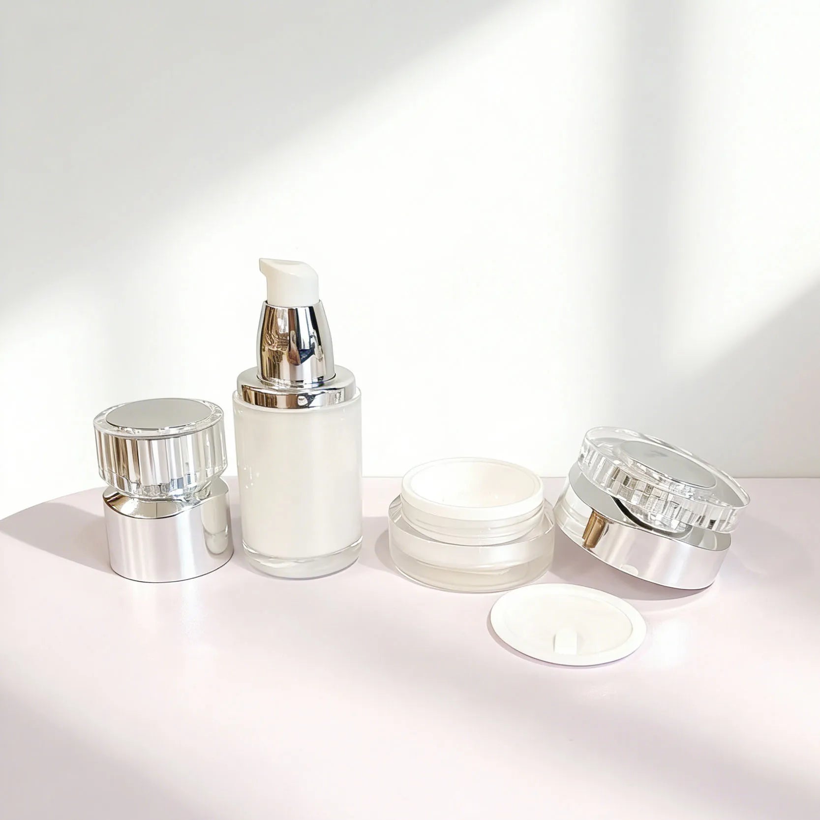 Thick Wall Acrylic Pump Bottle Empty Cream Jar High End Cosmetic Packaging With Custom Paper Boxes Packaging - 图片 6