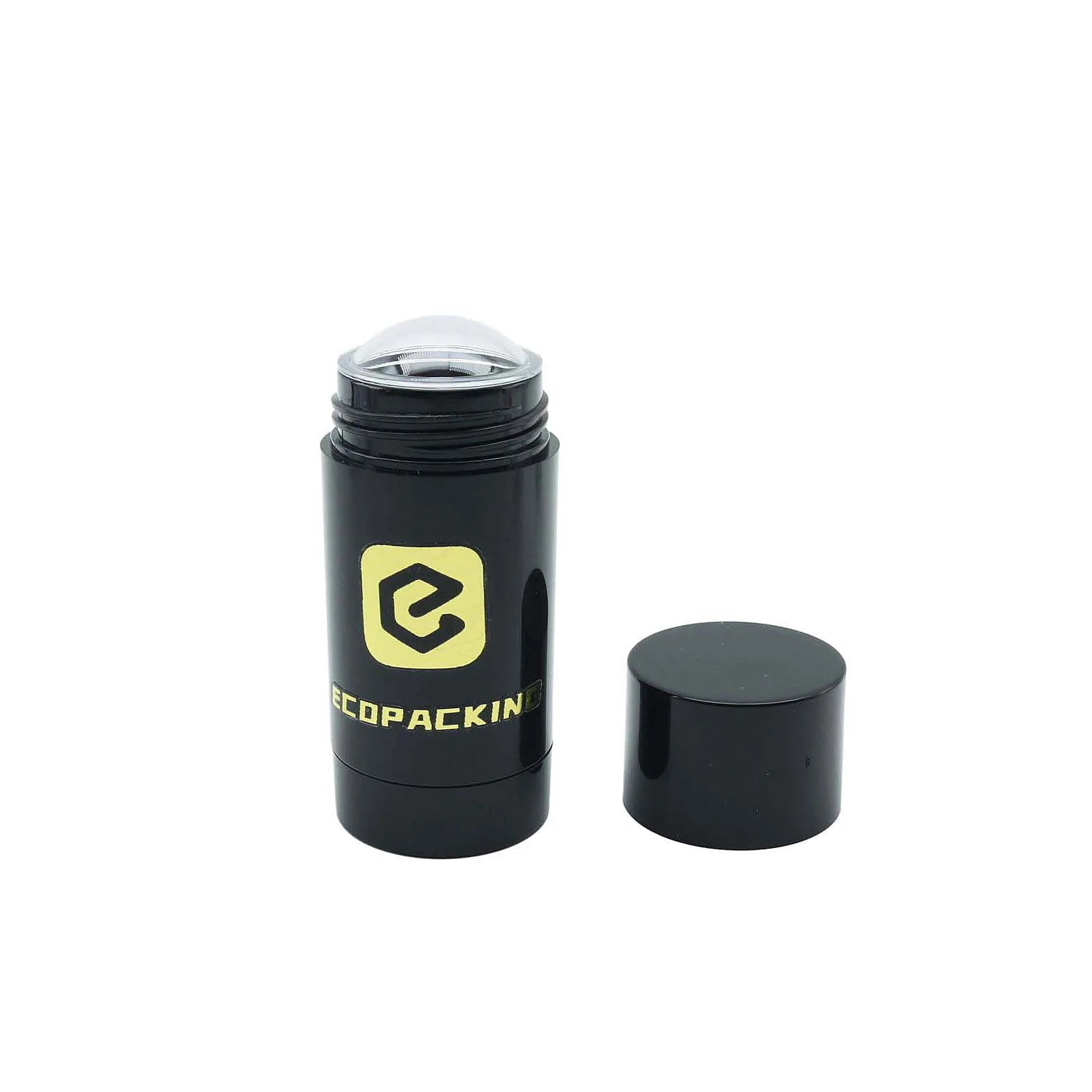 Glossy Black White 50ml 50g Empty Plastic Deodorant Stick Container Bottom Design for Skin Care