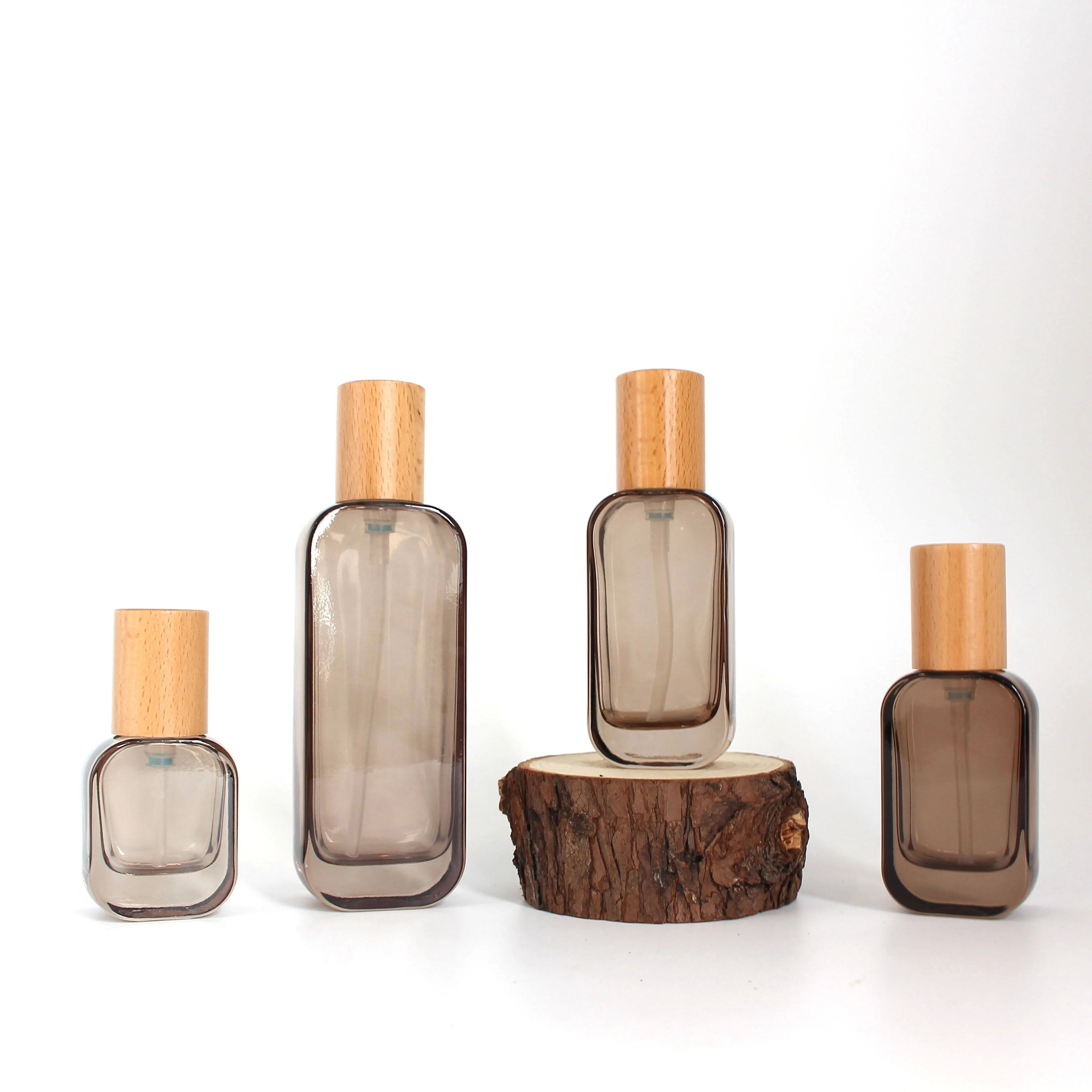 Luxury Glass Cosmetic Bottles and Jars Set 20ml 30ml 50ml 100ml 120ml Bamboo Lid Lotion Glass Pump Bottle Face Cream Jar C888 - 图片 6