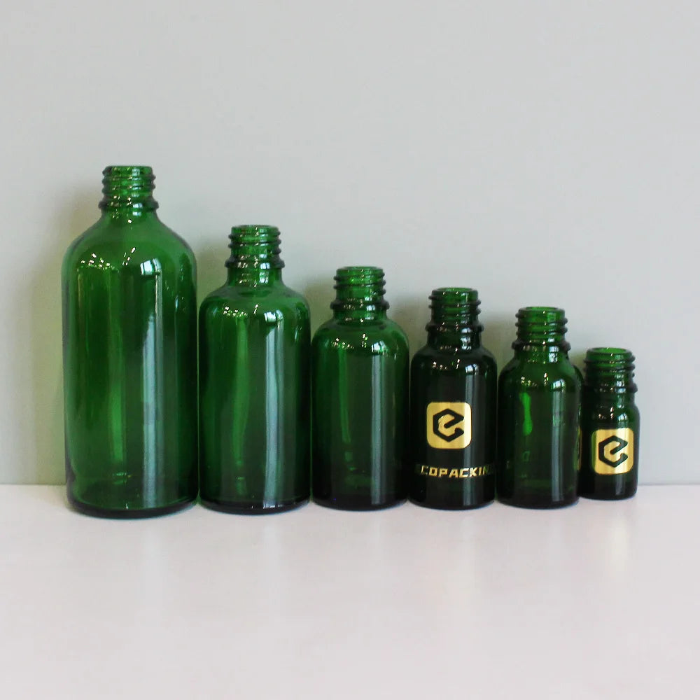 Cosmetic Essential Oil Bottle Green Glass Spray Bottle 100ml 50ml 30ml 5ml 10ml 15ml 20ml Glass Lotion Bottle with Pump - 图片 3