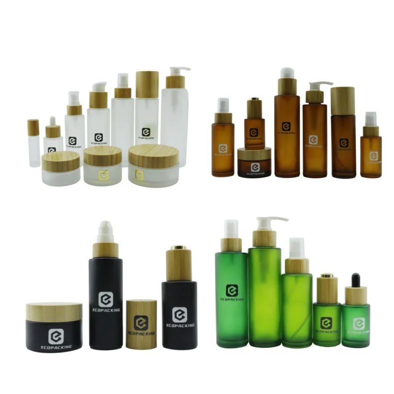 Eco-friendly Skincare Packaging 5g 15g 30g 2oz 50g 100g Custom Bamboo Lid Glass Cosmetics Jars - 图片 4