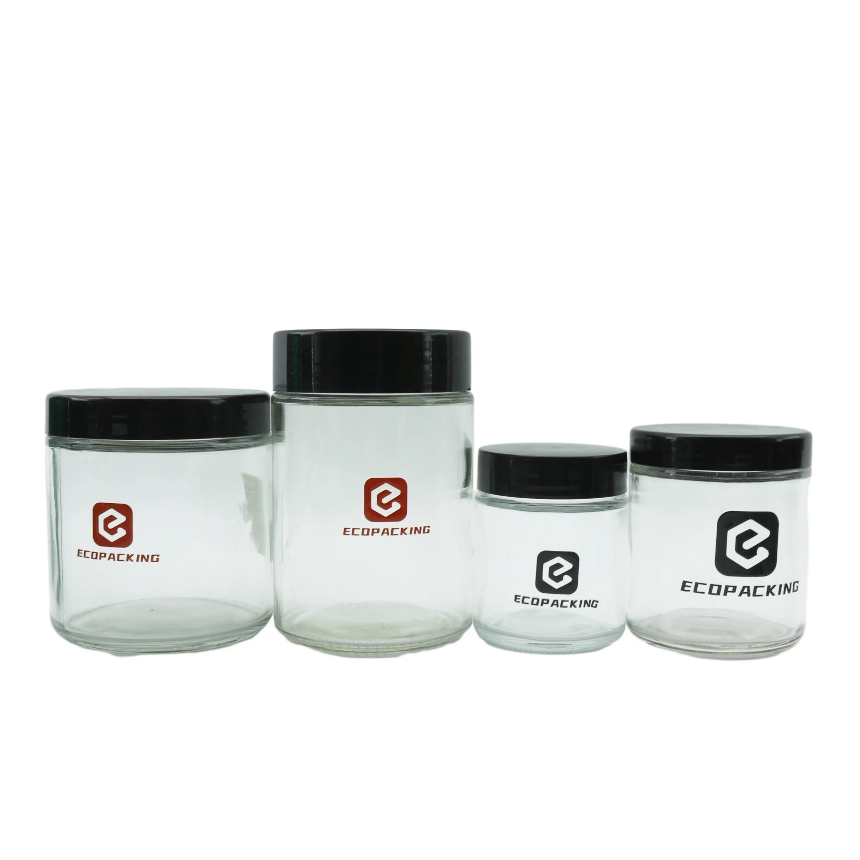 100g 180g 200g 250g 300g 400g 500g Clear Glass Jar Candle Jar with Black Lid for Cosmetic Skin Care Wigs - 图片 6