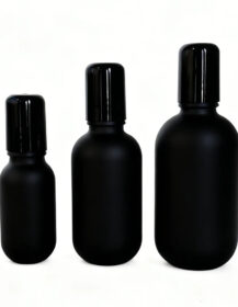 Wholesale Thick Bottom 10ml 30ml 50ml Matte Black Essential Oil Roller Glass Deodorant Bottle Round Roll on Bottles
