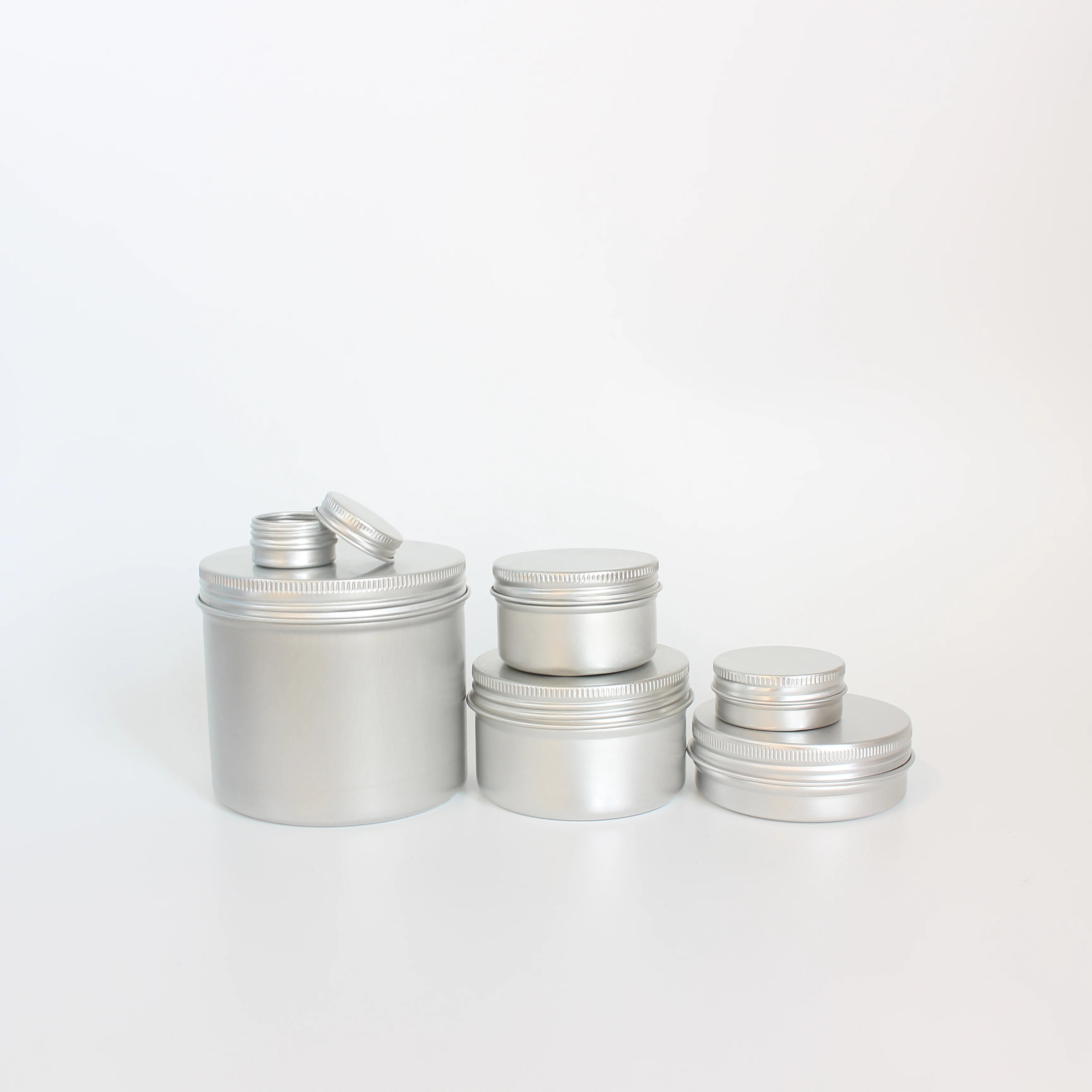Wholesale 5ml 15ml 30ml 50ml 100ml 120ml Hair Pomade Silver Aluminum Round Tins Jar 4 OZ 120G Wax Storage Container Tin Box - 图片 3