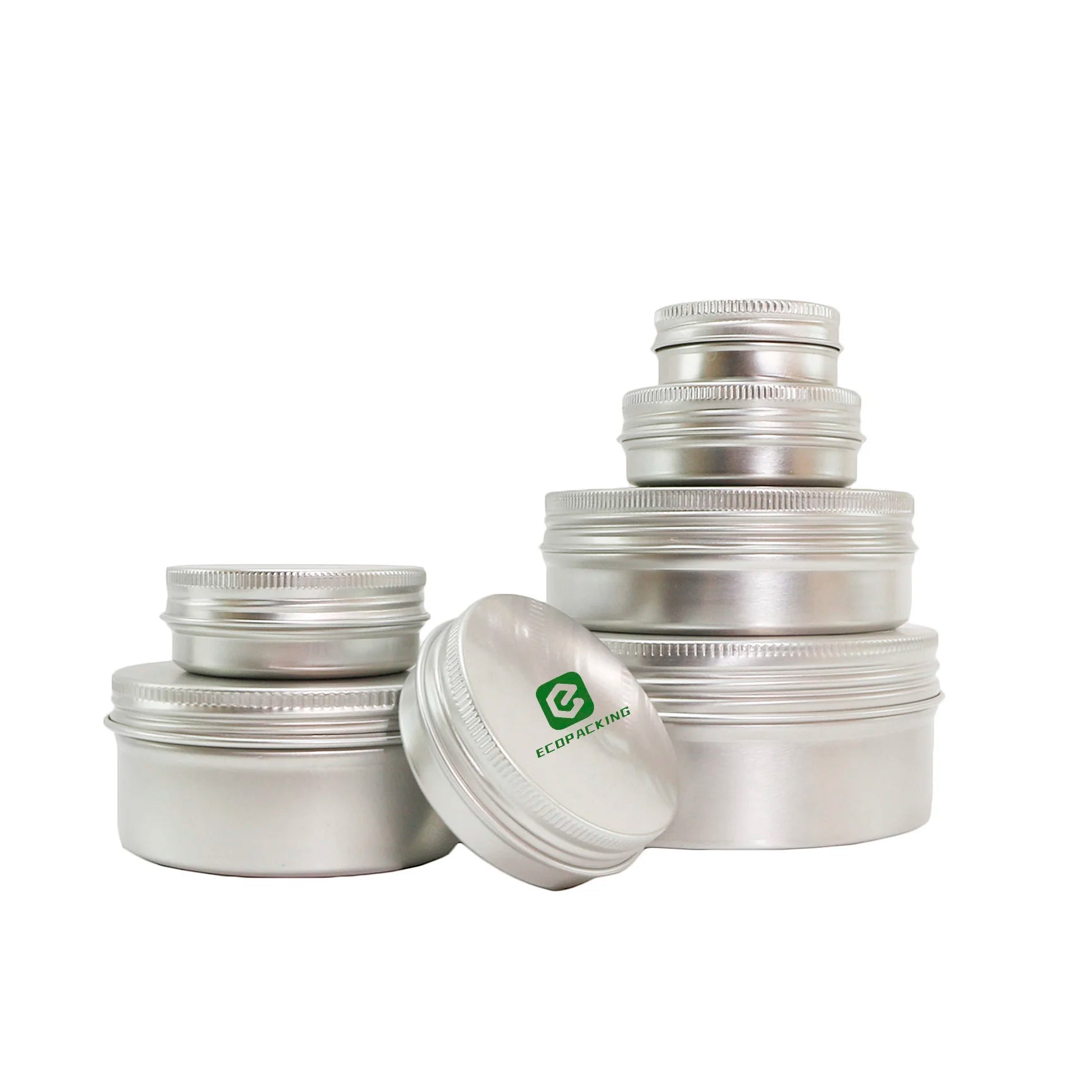 Empty Aluminum Cosmetic Jar Metal Candle Cans Aluminum Tin With Screw Lid