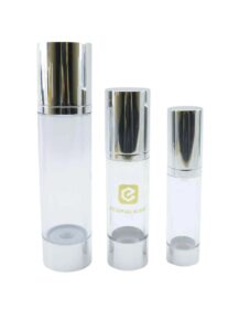 Silver Airless Pump Vacuum Bottle Empty for Facial Cream Cleanser