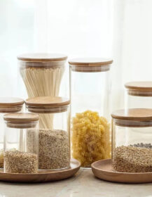 30ml 50ml 100ml 200ml 250ml 300ml 500ml 750ml  Wide Mouth Candle Jar Storage Glass Jar with Bamboo Lid