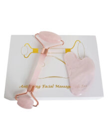 Natural Crystal Jade Roller Double-Head Beauty Tool Set for Facial Massager and Gua Sha Enhanced Face Massage Tool M888