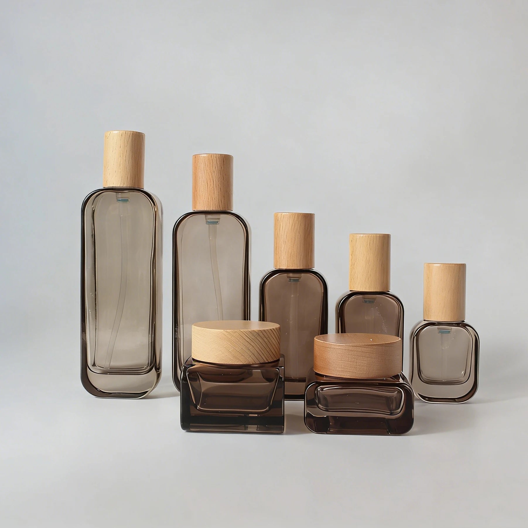 30ml 50ml 100ml Luxury Cosmetic Packaging Set OEM Glass Lotion Pump Bottle for Skin Care Oil - 图片 3