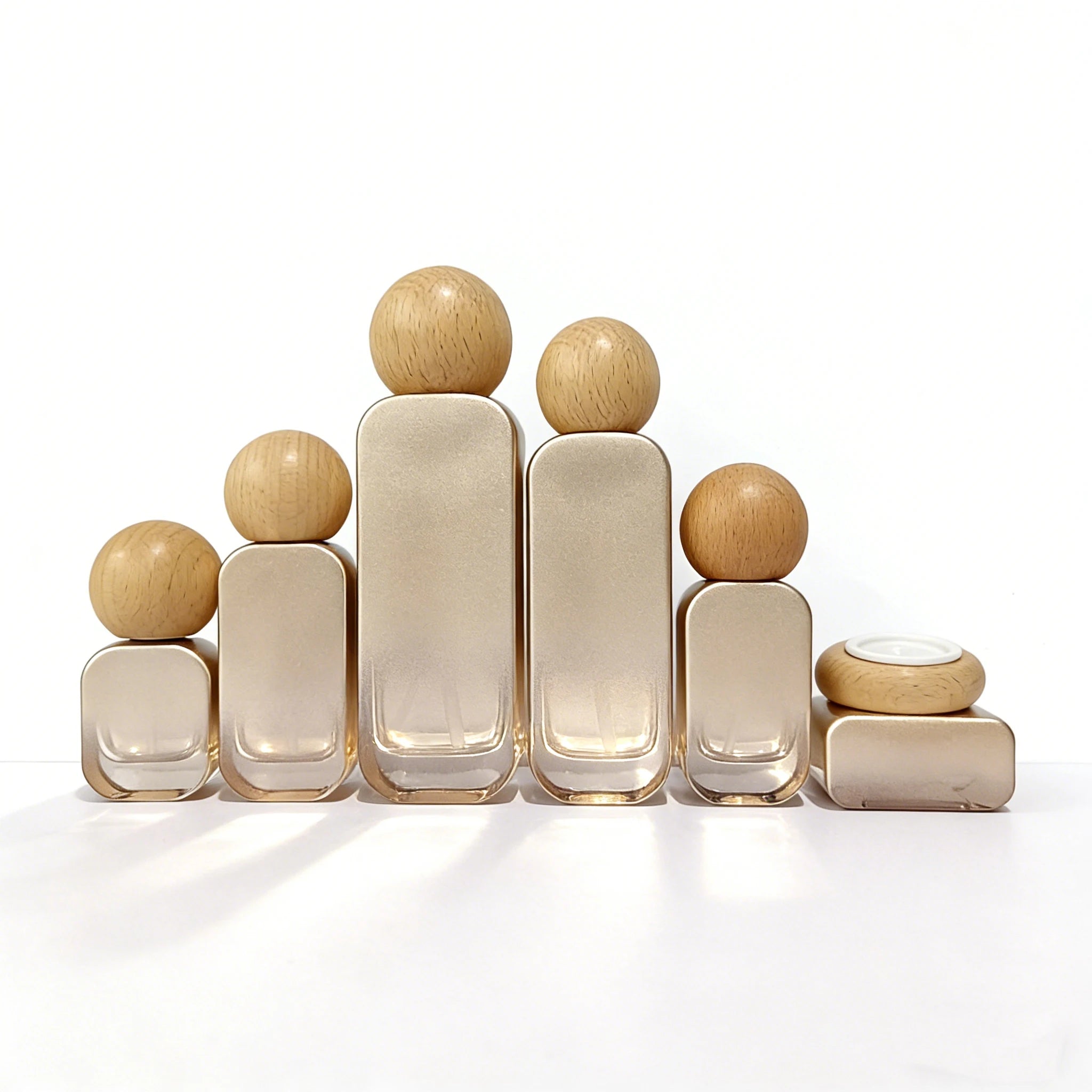 New Skincare Product Packaging Gradient Glass Bottle with Pump 30ml 50ml 100ml 30g 50g Cream Essence Set Glass Dispensing Bottle - 图片 7