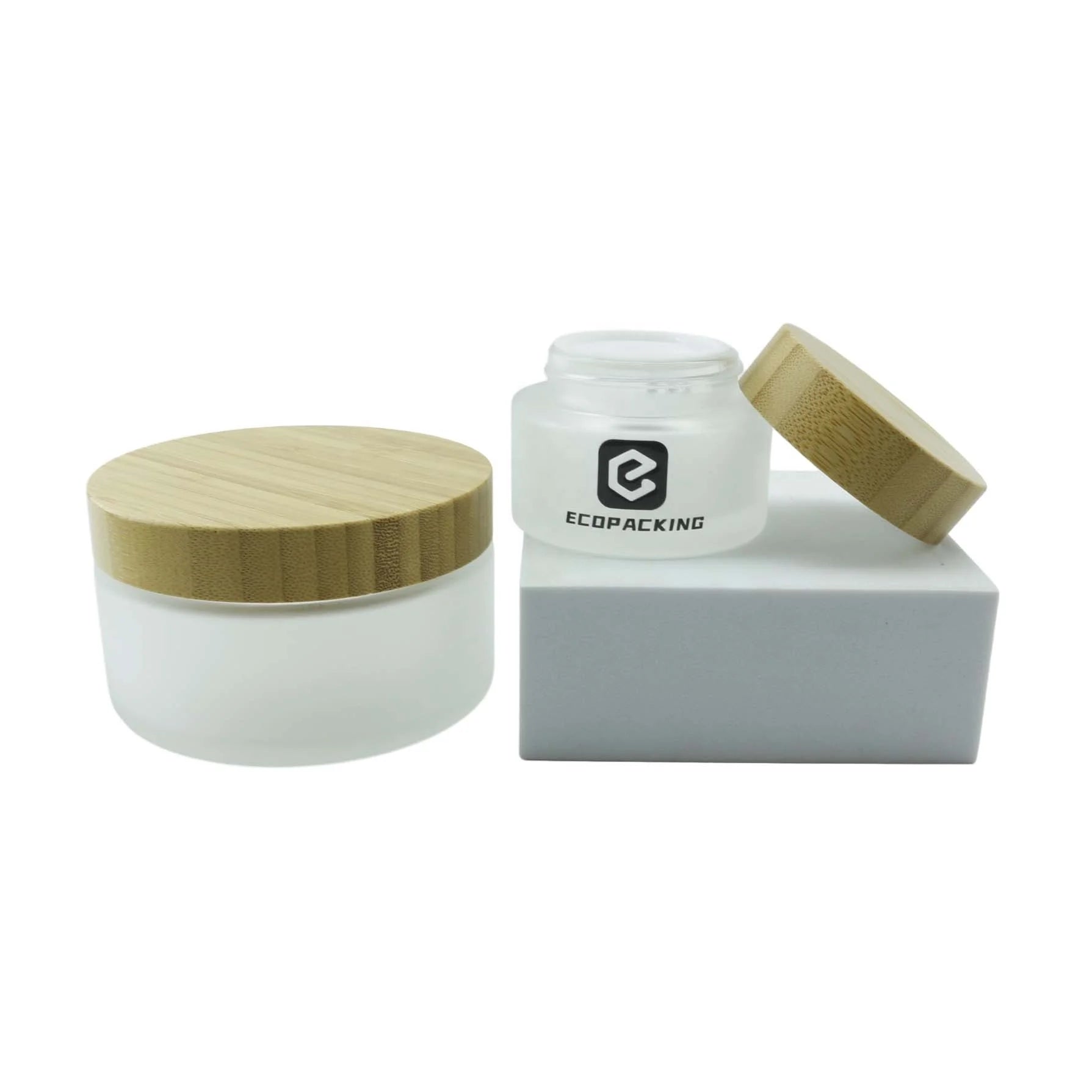Hot Sale 5ml 15ml 30ml 50ml 100ml 200ml Glass Face Cream Jar with Bamboo Lid - 图片 6