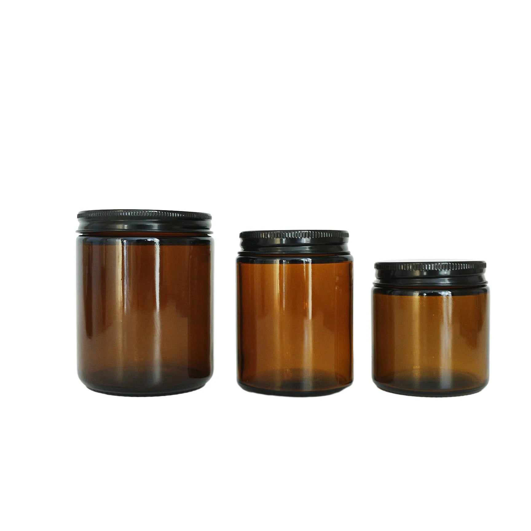 Wide Mouth Cosmetic Round Amber Glass Jar 200ml 250ml 500ml for Candle Packaging - 图片 7