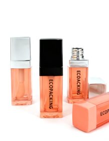 Empty 8ml Custom logo Lipgloss Tubes and Packaging Box Fancy square Plastic Lip Gloss Container for Blush