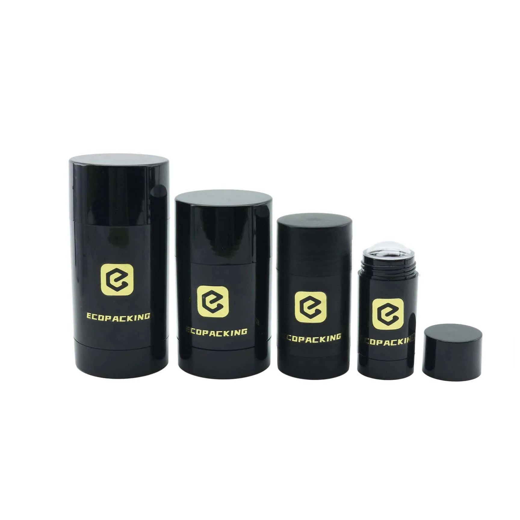 Glossy Black White 50ml 50g Empty Plastic Deodorant Stick Container Bottom Design for Skin Care - 图片 2