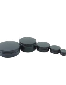 10g 50g 60g 100g 120g Custom Metal Black Aluminum Tin Box Can Jars for Candle Wax Shampoo Beard Oil Jar