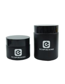 Luxury 50g 100g Cosmetics Face Cream Glass Jars Brown Frosted Matte Black Glass Jar for Skin Care
