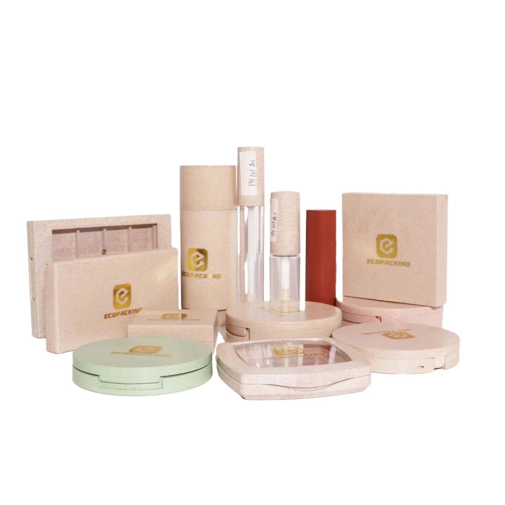 Environmentally Friendly Wheat Straw Cosmetics Set Packaging Recycled Materials Used for Shampoo Lotion Face Mask
