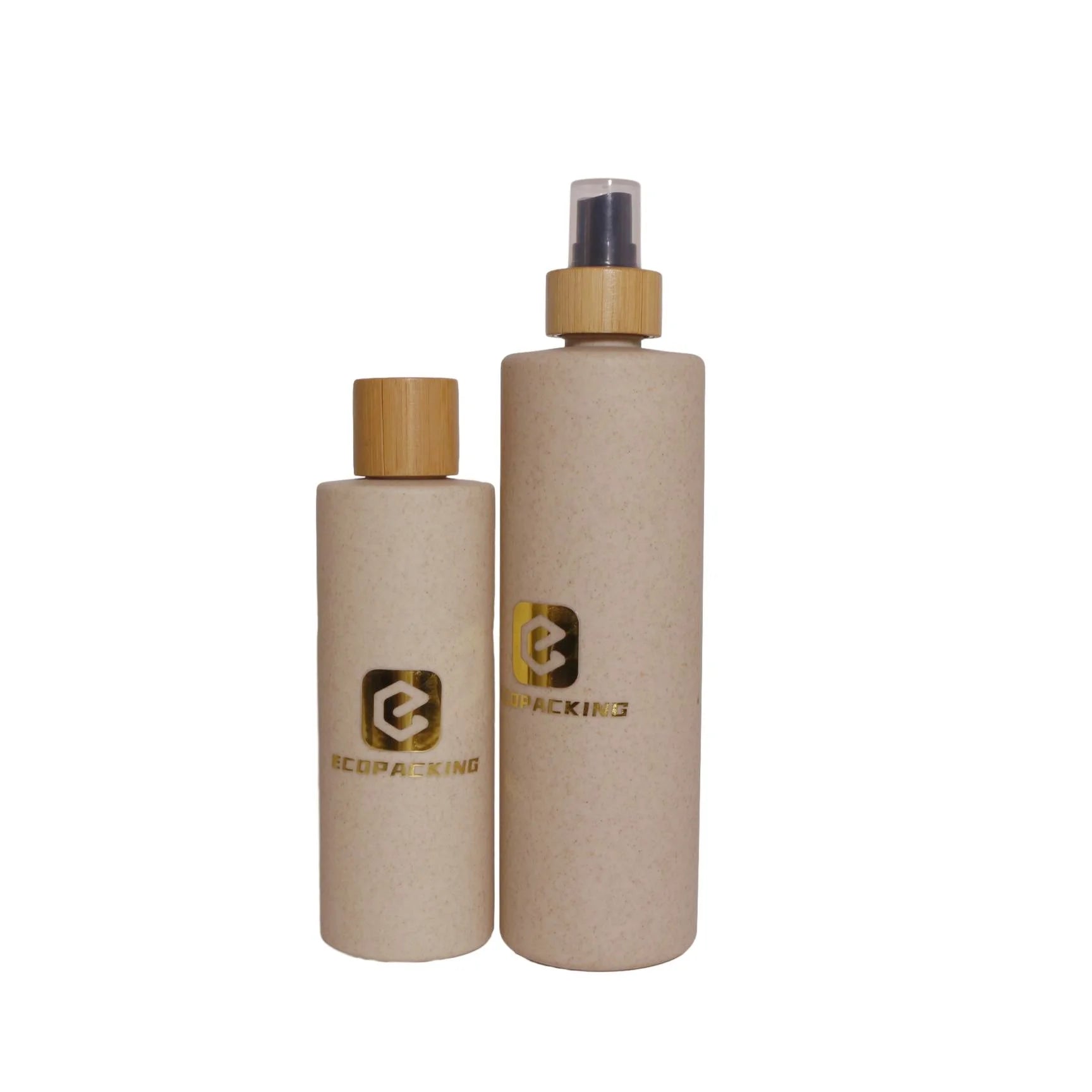 Environmentally Recyclable 30ml 100ml 250ml 300ml 500ml Biodegradable Wheat Straw Spray Bottle Plastic Lotion Pump - 图片 4