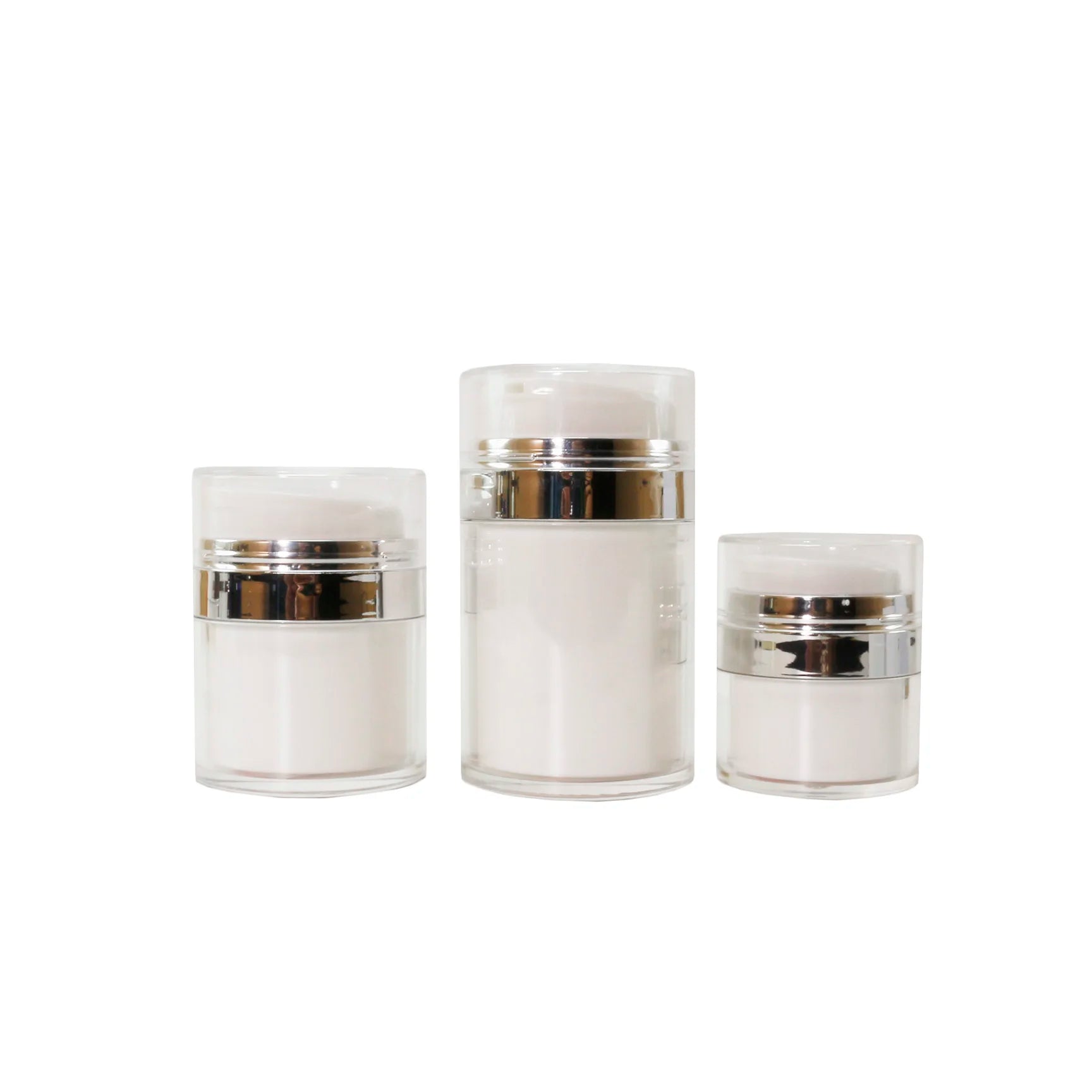 New Luxury 15ml 30ml 50ml Press Airless Cosmetic Facial Packaging Plastic Airless Pump Cream Jar - 图片 5