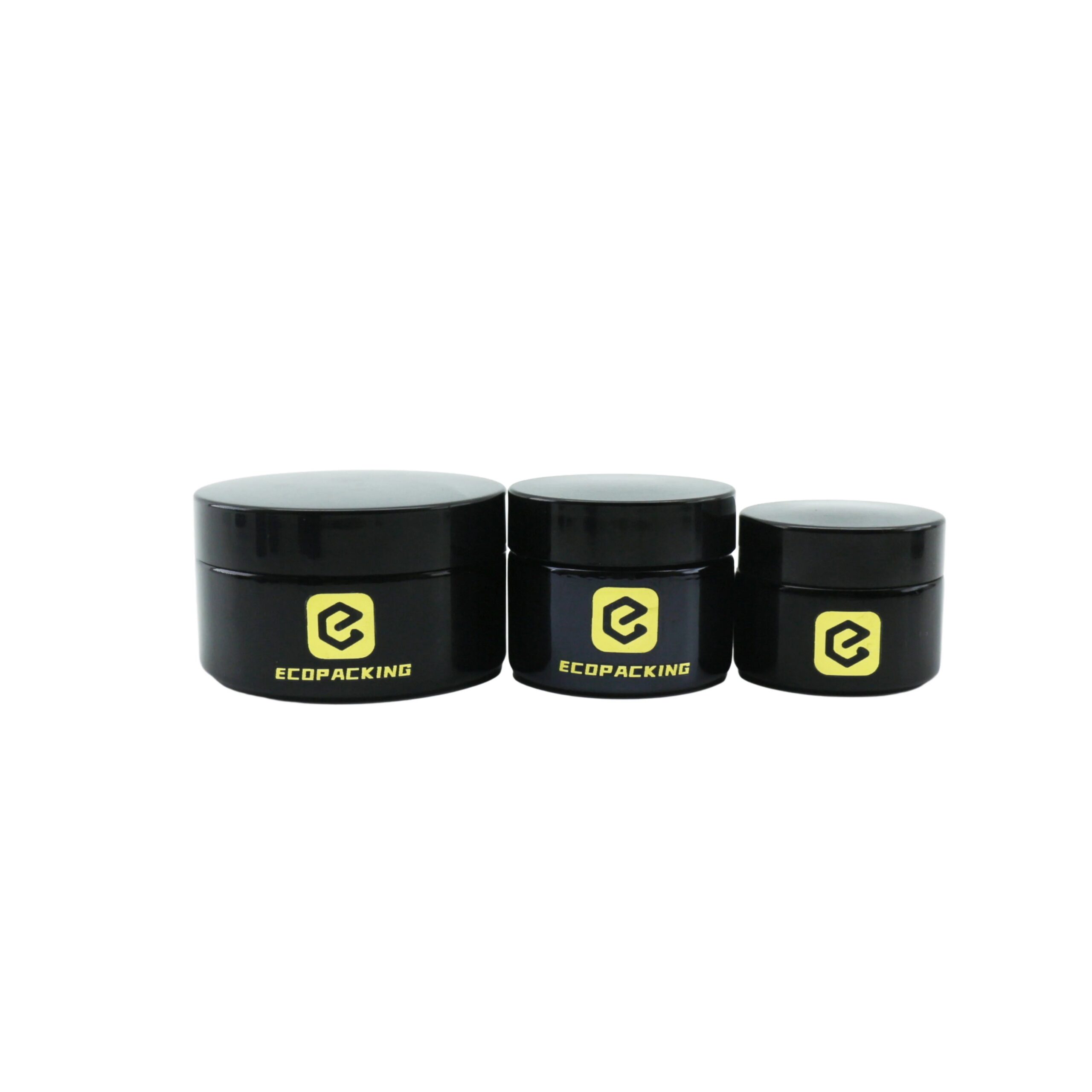 5ml 15ml 30ml 50ml 100ml 200ml Luxury Black Uv Dark Violet Glass Cosmetic Cream Jar with Lid for Hair Wax Body Butter Candle - 图片 2
