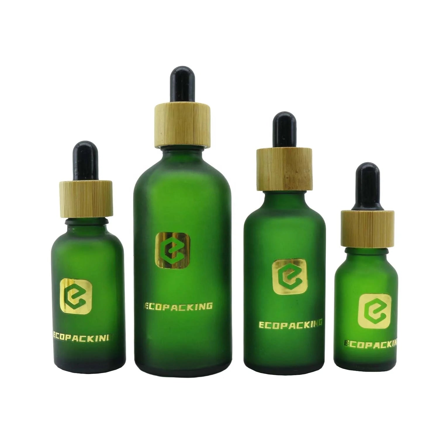 Cosmetic Oil Bottle Packaging 5ml 10ml 15ml 20ml 30ml 50ml 100ml Frosted Green Glass Dropper Bottle C888