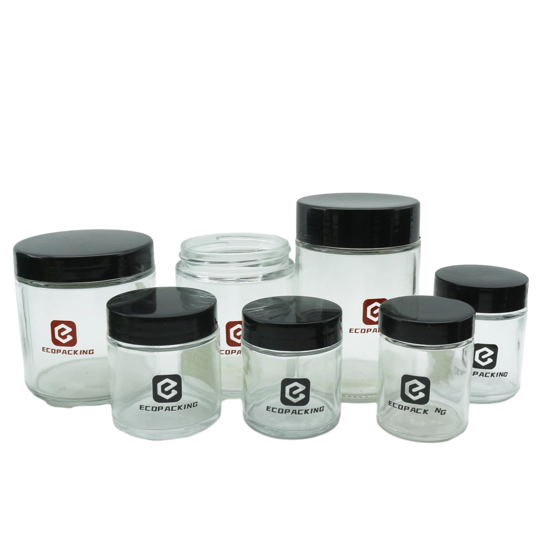 100g 180g 200g 250g 300g 400g 500g Clear Glass Jar Candle Jar with Black Lid for Cosmetic Skin Care Wigs - 图片 5
