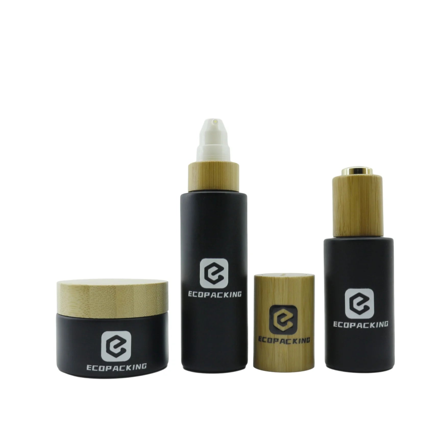 Custom Color Frosted Cosmetic Jar Bamboo Body Butter Cream Glass Jar with Bamboo Lid 8oz 50g 100g - 图片 10