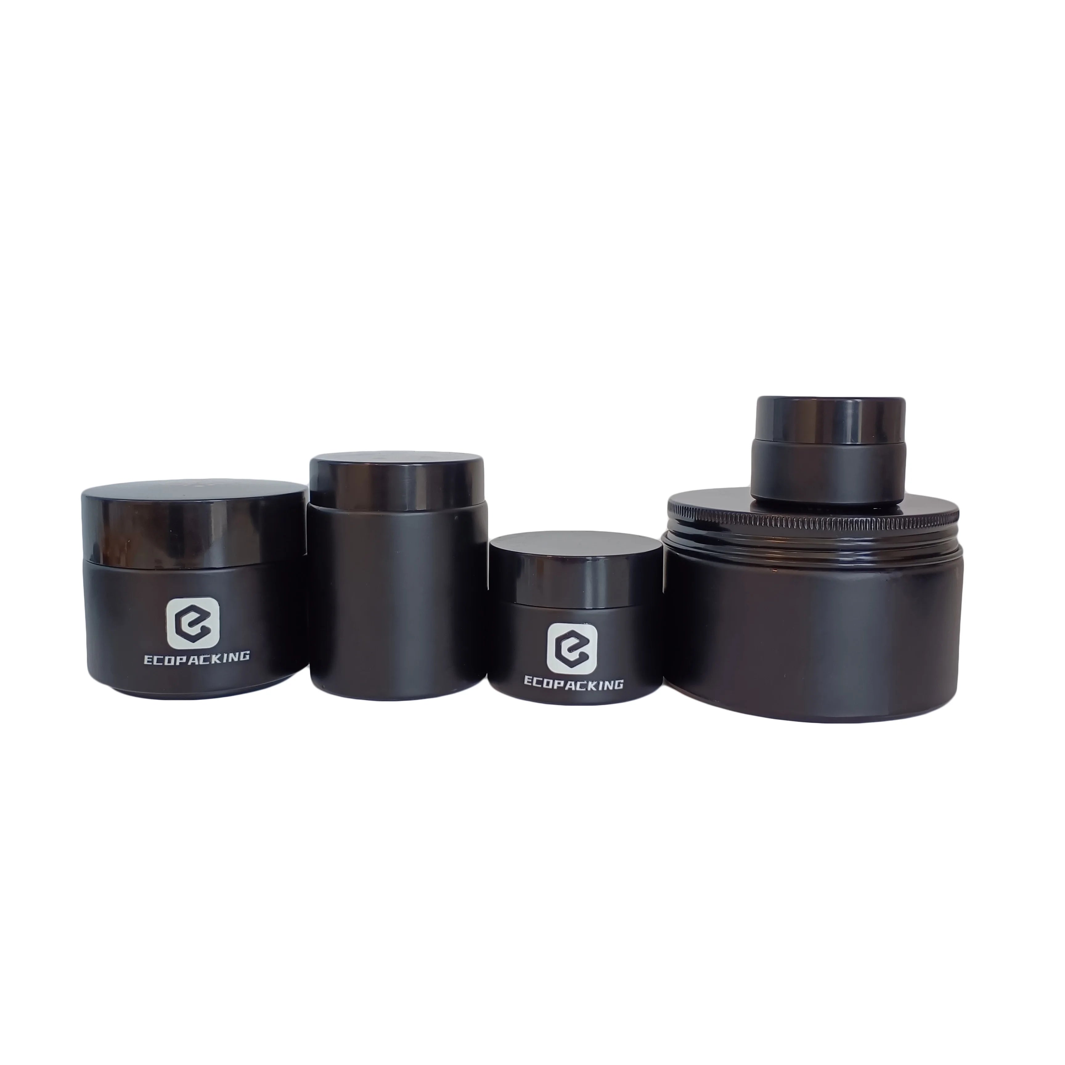 In Stock Body Lotion Face Cream Body Butter Jar 5g 10g 15g 20g 30g 50g 100g 200g Matte Black Glass Jar M888 - 图片 4