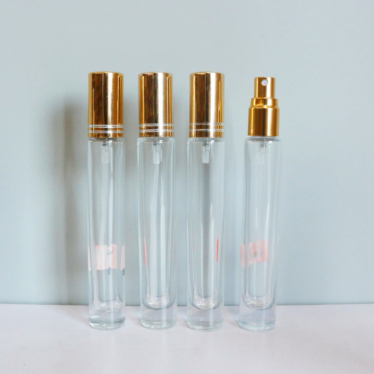 10ml Thick Bottom square Round Glass Perfume Spray Bottle with Gold Black Mist Sprayer for Hair Oil - 图片 3