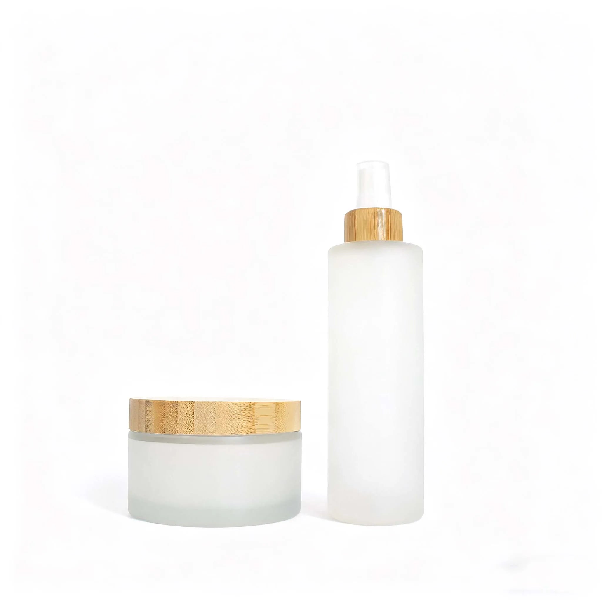Cosmetic Skincare Packaging Frosted 200ml Lotion Pump Fine Mist Glass Spray Bottle and Jar - 图片 4