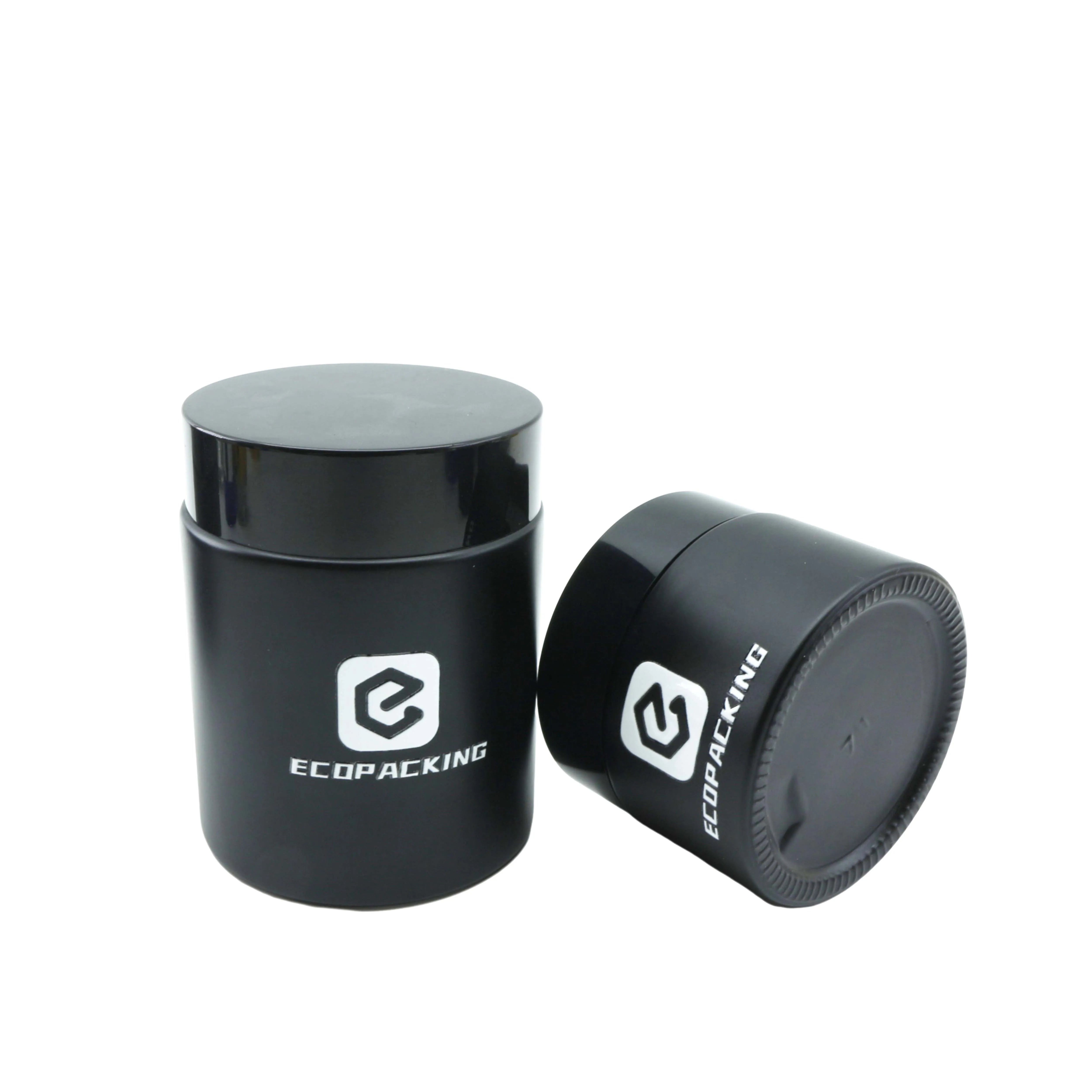 Eco 5g-250g Shine Black Matt Black Cream Glass Jars with Lids for Face Cream & Mascara - 图片 5