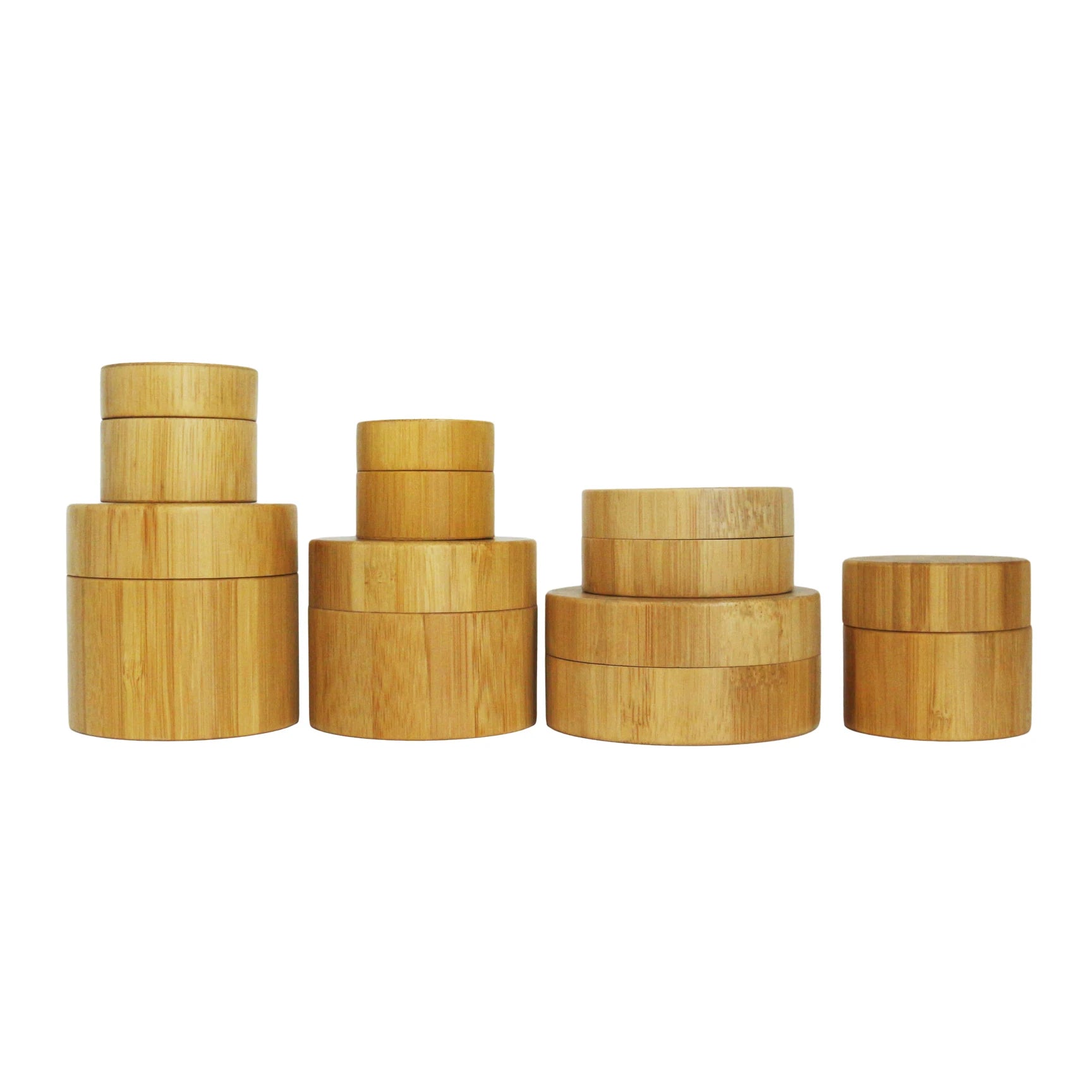 Wholesale Empty Custom Round Wooden Bamboo Glass Jar Cosmetics Container 30g 30ml 1oz - 图片 5