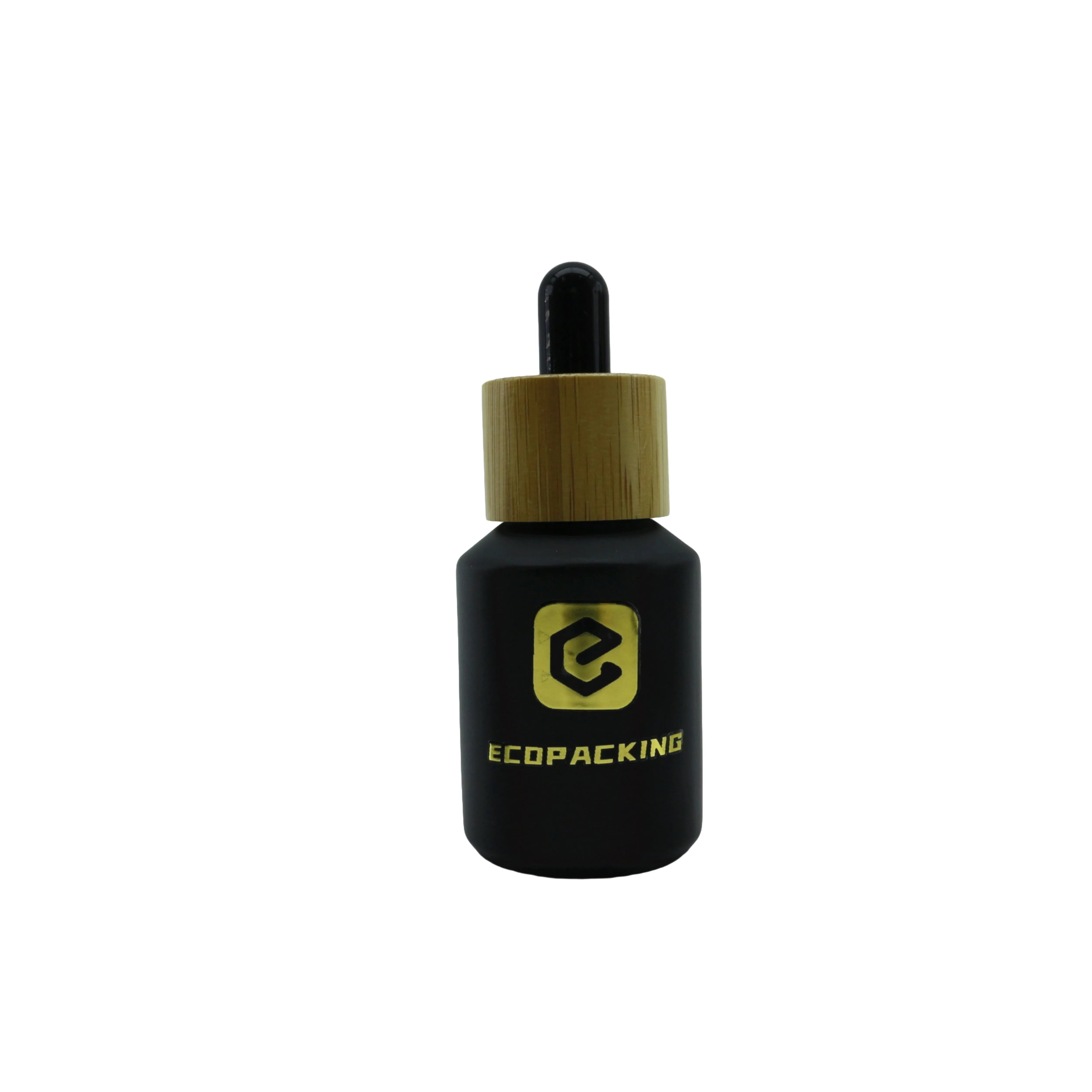 High Quality Matte Black Slant Shoulder Glass Oil Olive Bottle and Jar with Bamboo Lid for Cosmetic Packaging R888 - 图片 3