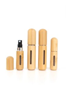 Eco Friendly Portable Empty 5ml 8ml Pocket Bamboo Aluminum Small Spray Bottle Packaging