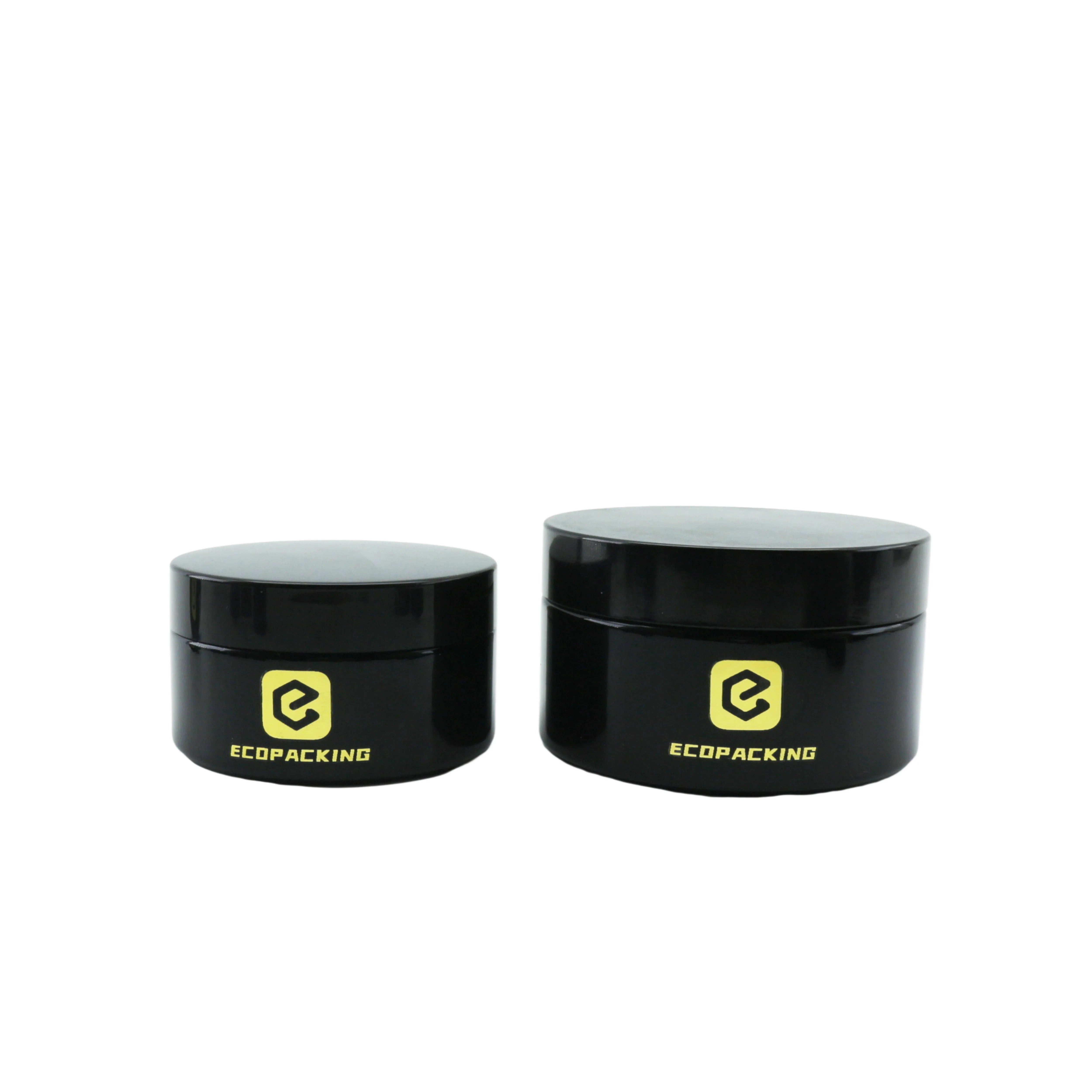 5ml 15ml 30ml 50ml 100ml 200ml Luxury Black Uv Dark Violet Glass Cosmetic Cream Jar with Lid for Hair Wax Body Butter Candle - 图片 5