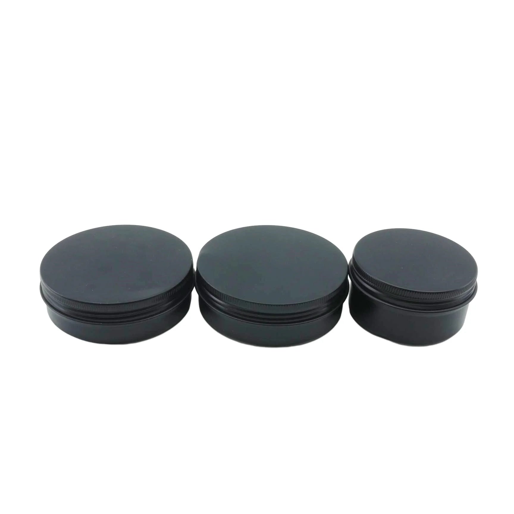 10g 50g 60g 100g 120g Custom Metal Black Aluminum Tin Box Can Jars for Candle Wax Shampoo Beard Oil Jar - 图片 3