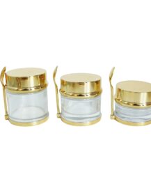 30ml 50ml 80ml Luxury Custom Empty Glass Cosmetic Cream Jar Container with Spoon Spatula for Eye Cream Balm Package B8888