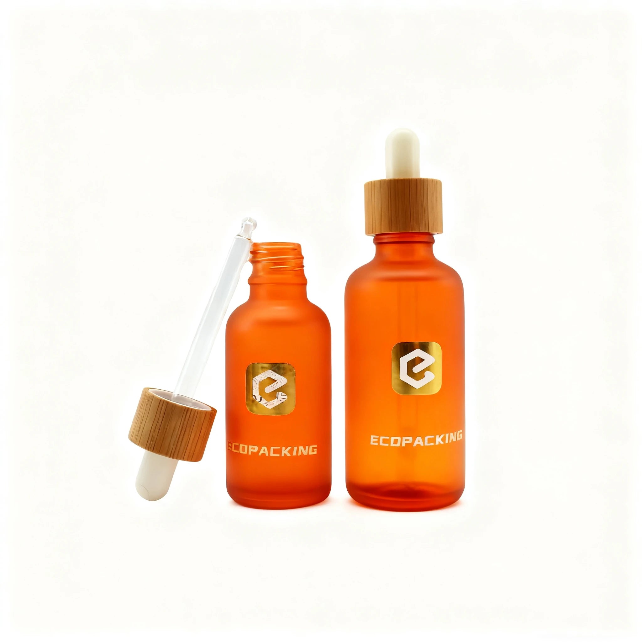 Luxury Empty Cosmetic Round Matte Frosted Face Serum Bottle 15ml 20ml 30ml 50ml 100ml Essential Oil Glass Dropper Bottle - 图片 3