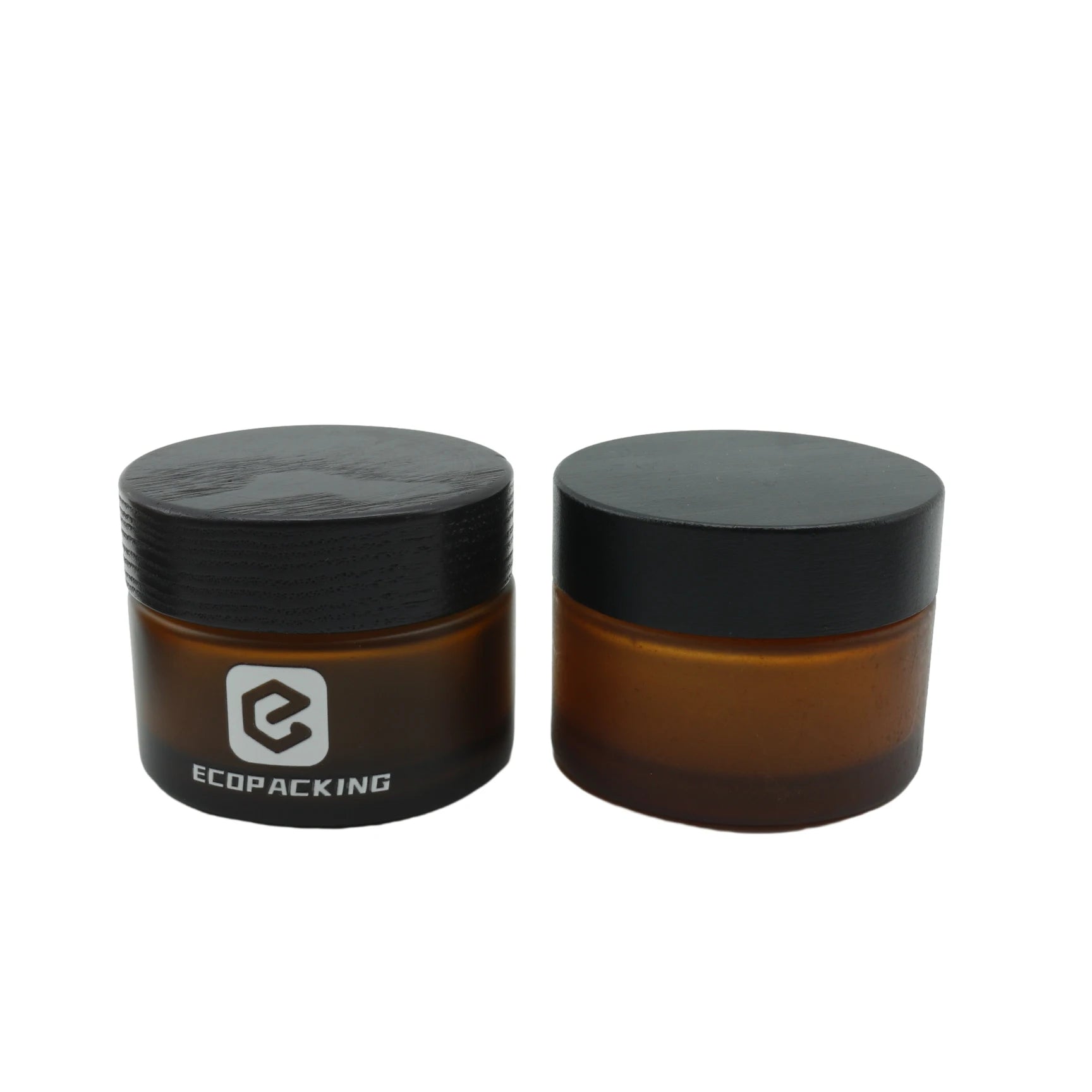 Frosted Black Glass Jar 200g 150g 100g Glass Cosmetic Jars 50g 30g 15g Glass Jar with Bamboo Lid for Face Cream - 图片 3