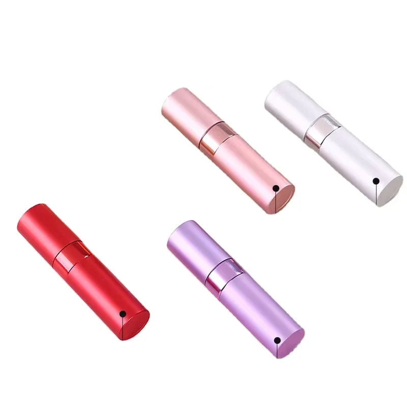 High Quality Portable Perfume Atomizer Bottle 5ml 8ml 10ml Aluminum Matt Black with Twist-up Refillable Metal Screw Pump Sprayer