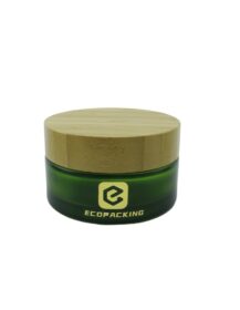 In Stock Large Capacity 200ml Frosted Clear Wide Mouth Glass Jar with Bamboo Lid for Skin Care & Face Cream Cosmetic Container