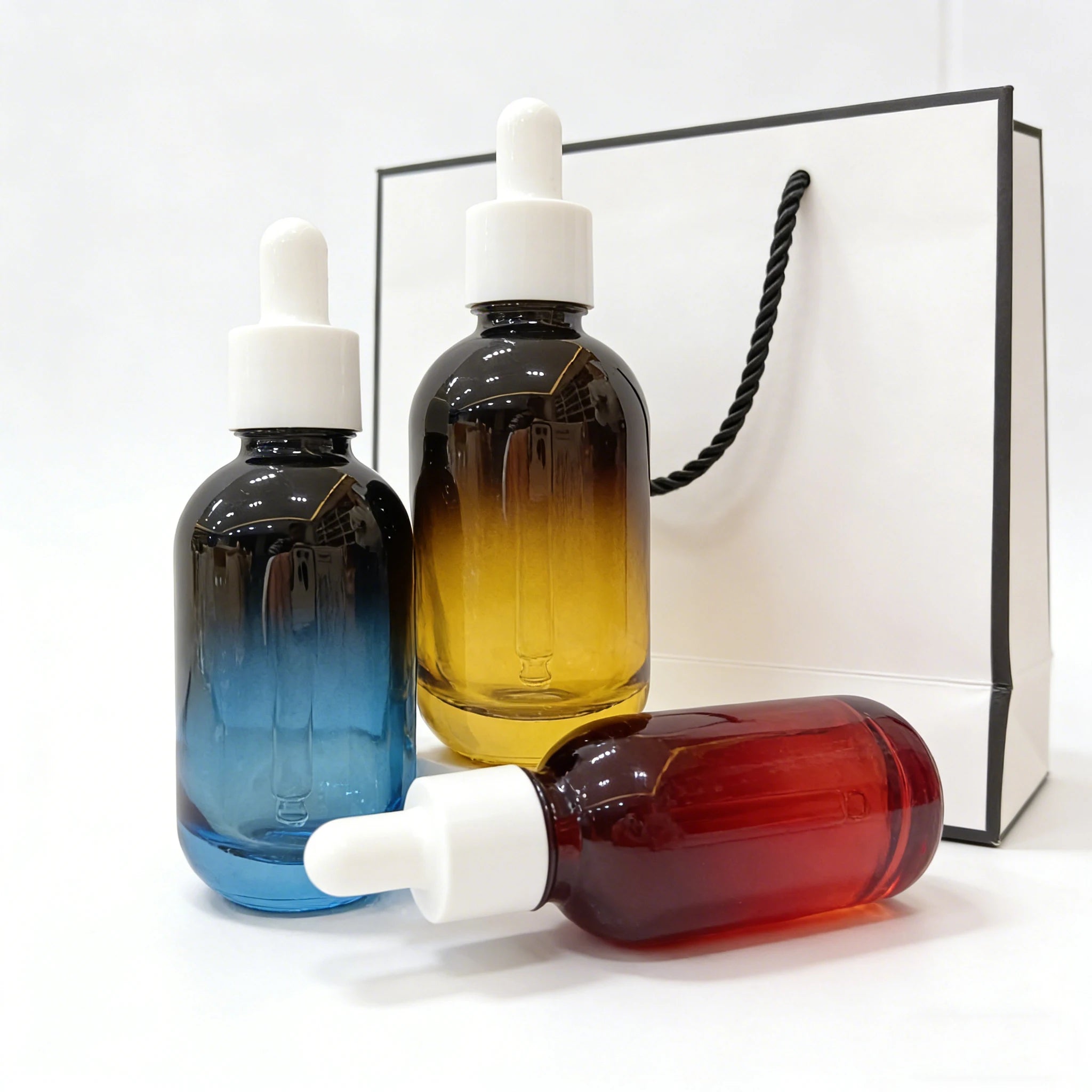 Wholesale Custom Printed Pattern 10ml-100ml Skin Care Serum Cosmetic Packaging Thick Bottom Empty Glass Dropper Bottles - 图片 4