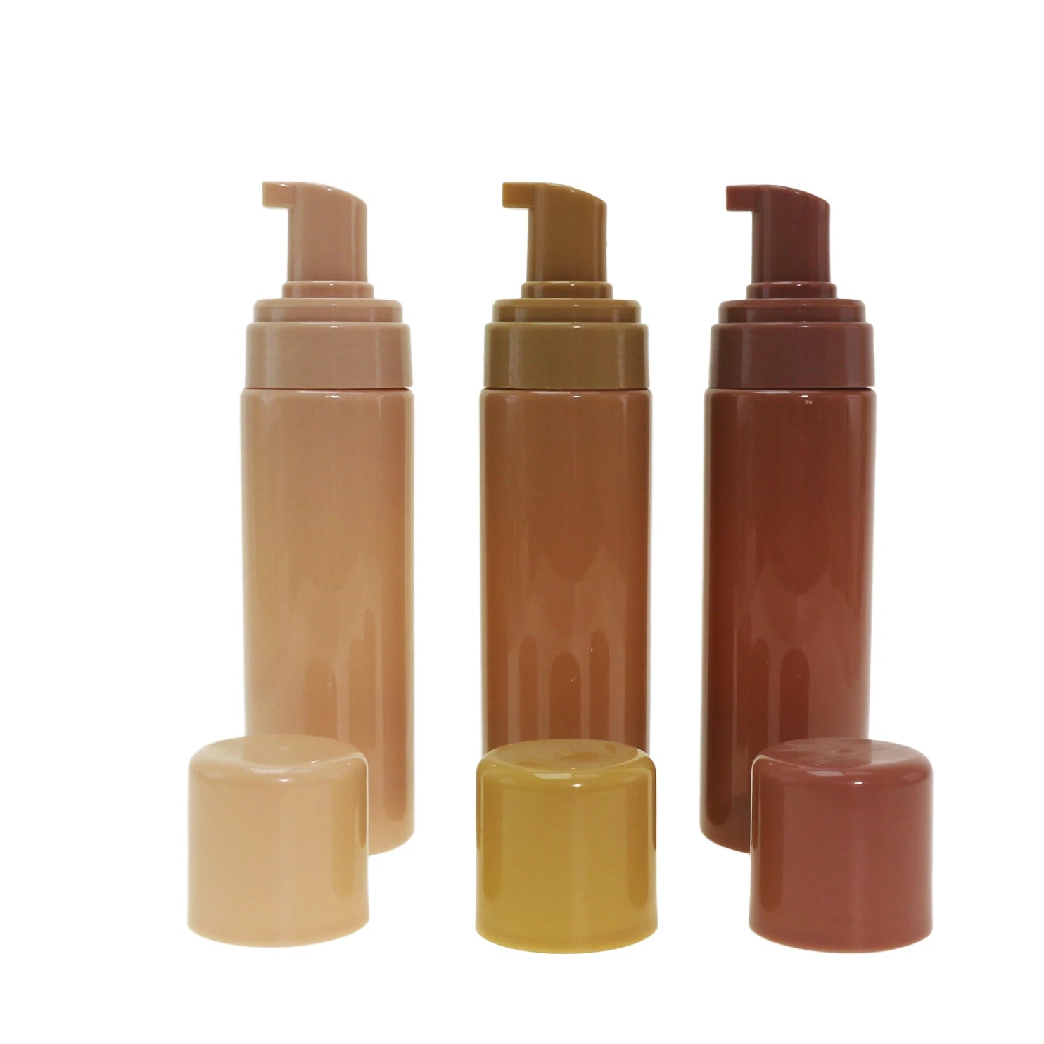 Amber Brown Empty 200ml 6oz Plastic Custom OEM Luxury Facial Cleanser Foam Pump Bottle Foaming Pump Dispenser - 图片 2