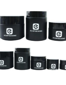 Eco 5g-250g Shine Black Matt Black Cream Glass Jars with Lids for Face Cream & Mascara