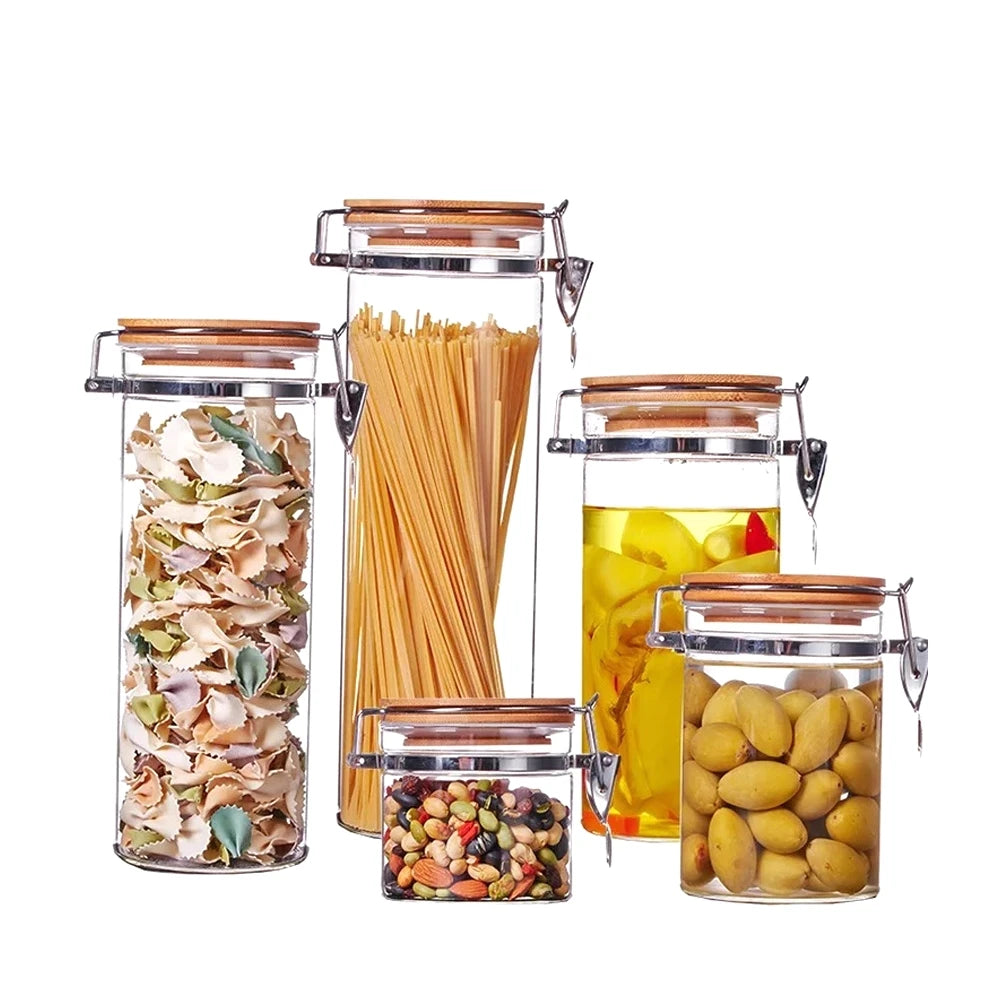 Wholesale High Borosilicate Food Storage Glass Kitchen Jar with Lid for Spice Tea Saffrom 100ml 200ml 300ml 500ml 1000ml - 图片 6
