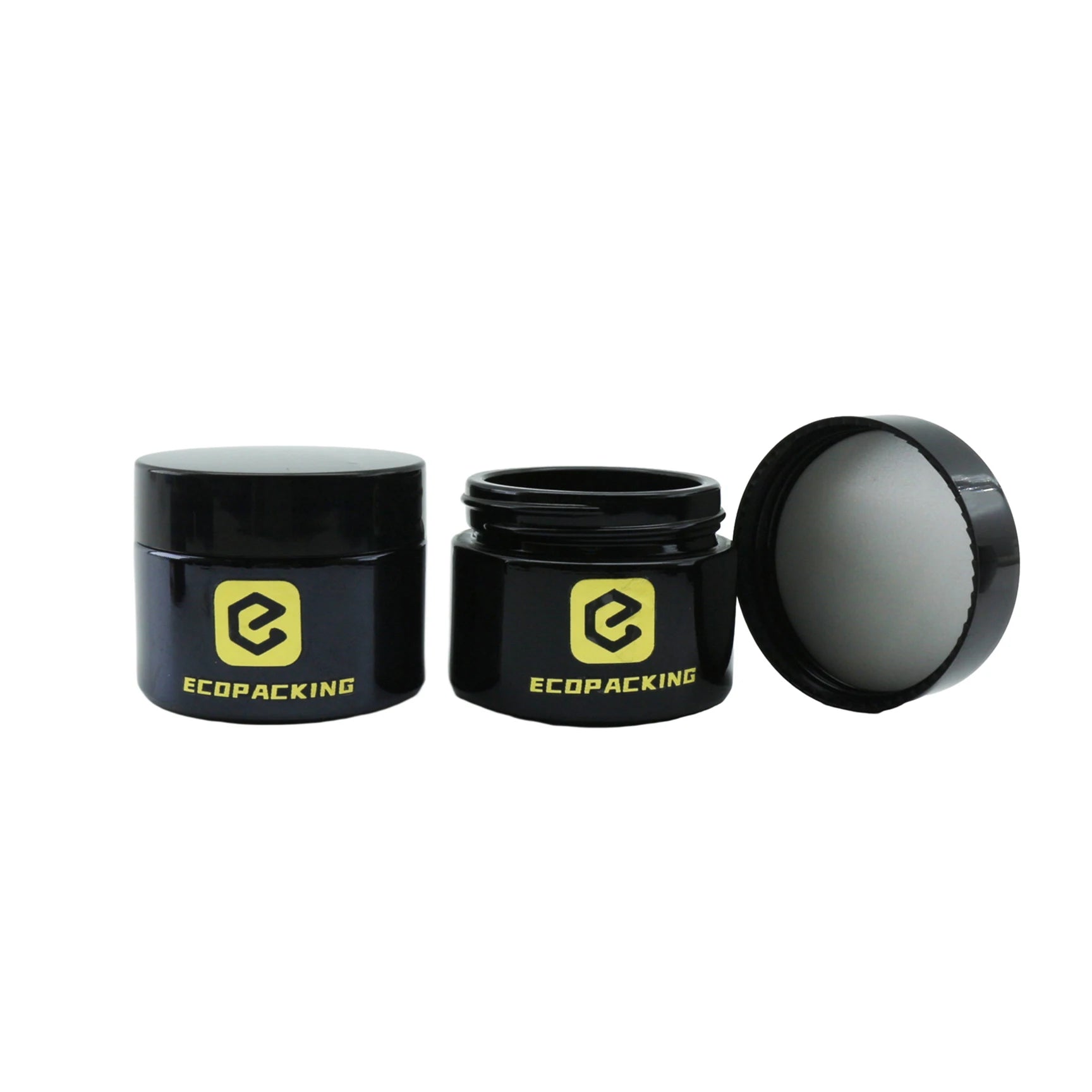 Empty UV Black Dark Violet Cosmetic Glass Cream Jar Concentrate Container With Black Lid D888 - 图片 6